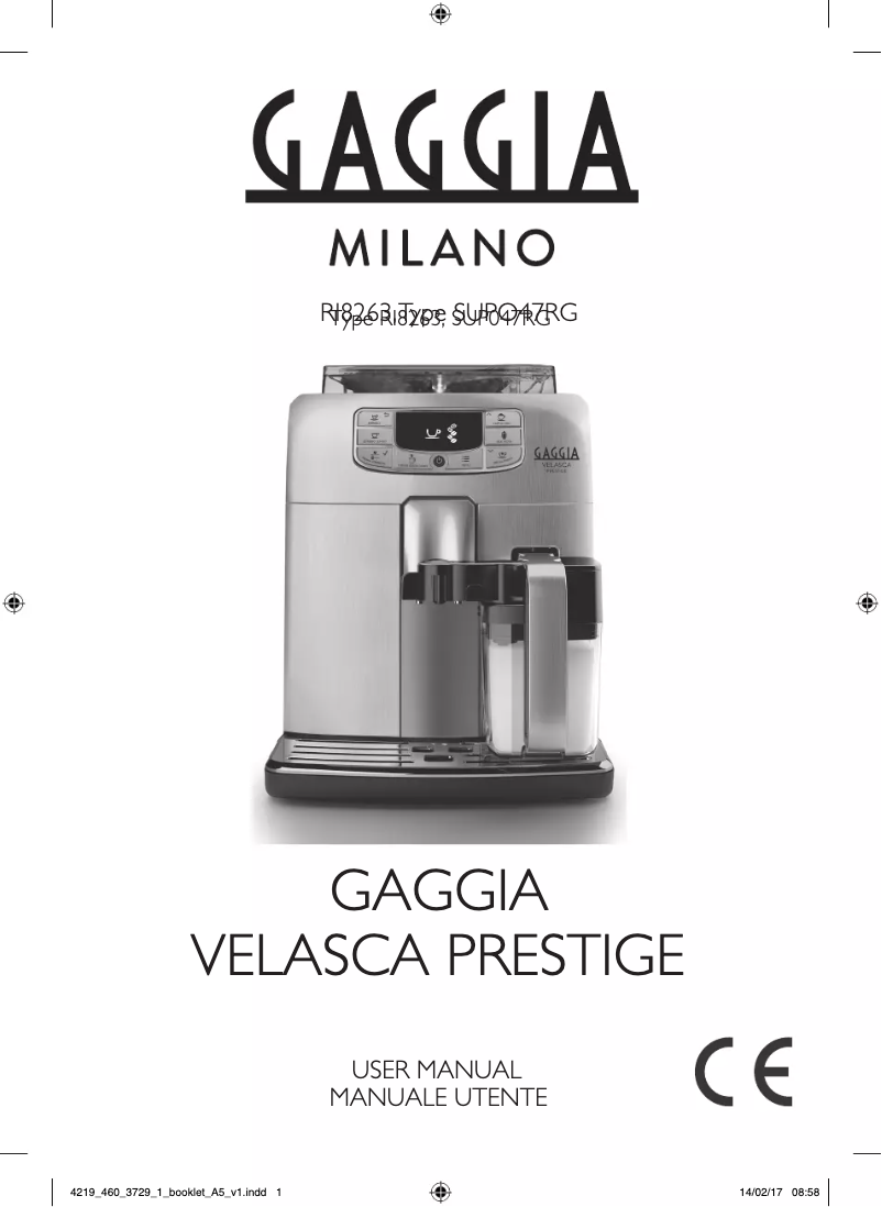 Página 1 del manual Manual de usuario Gaggia Milano RI8263