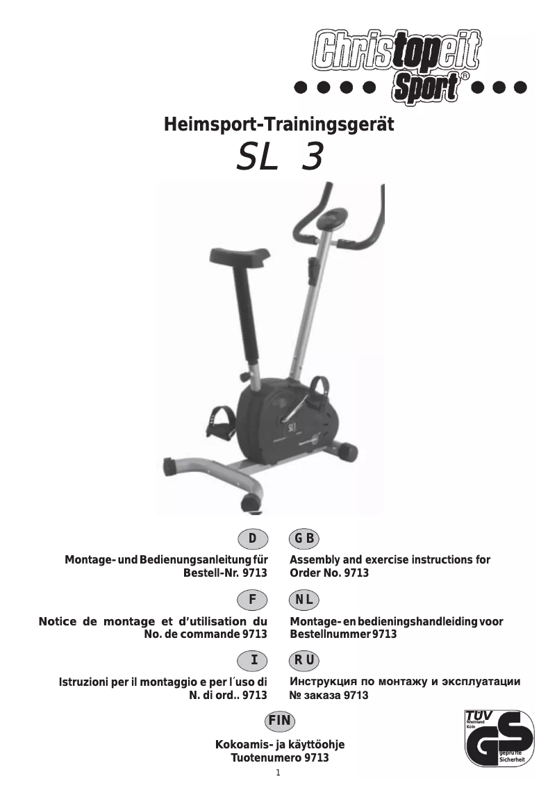 Página 1 del manual Manual de usuario Christopeit SL 3