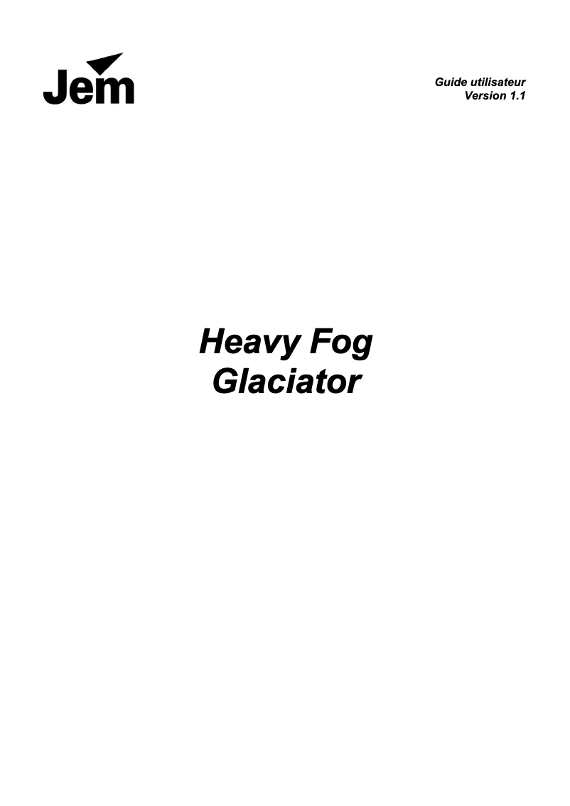 Página nº 1 - Manual de usuario Martin Jem Heavy Fog Glaciator