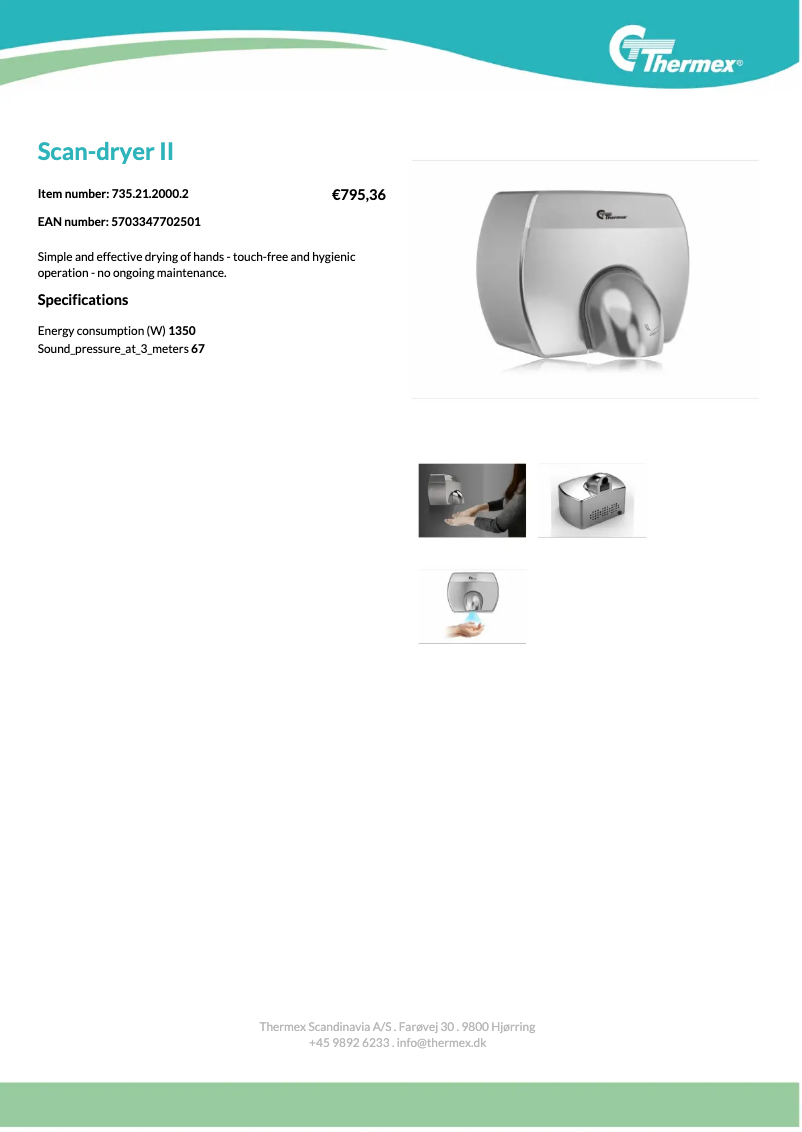Página 1 del manual Manual de usuario Thermex Scan-dryer