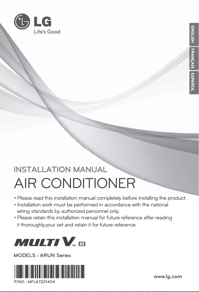 Página 1 del manual Manual de usuario LG ARUN121DT3