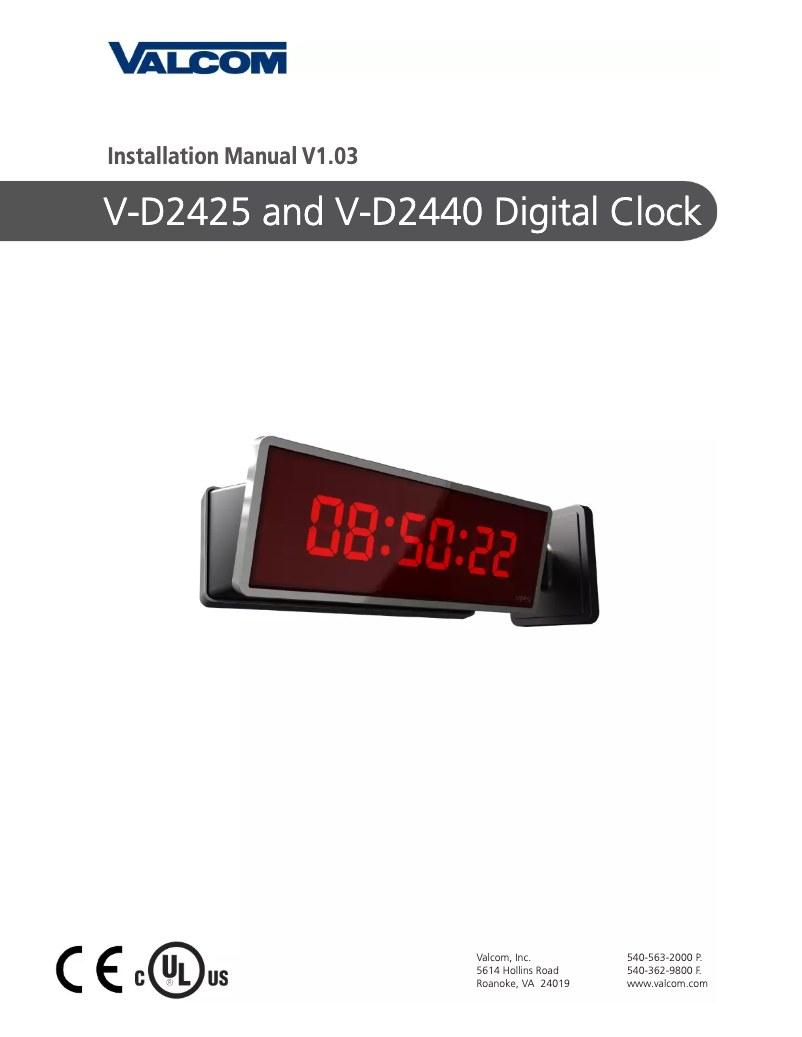Página 1 del manual Manual de usuario Valcom V-D11025A