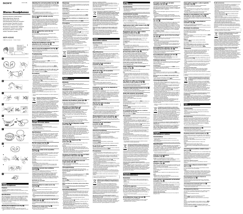 Página 1 del manual Manual de usuario Sony MDR-AS50G