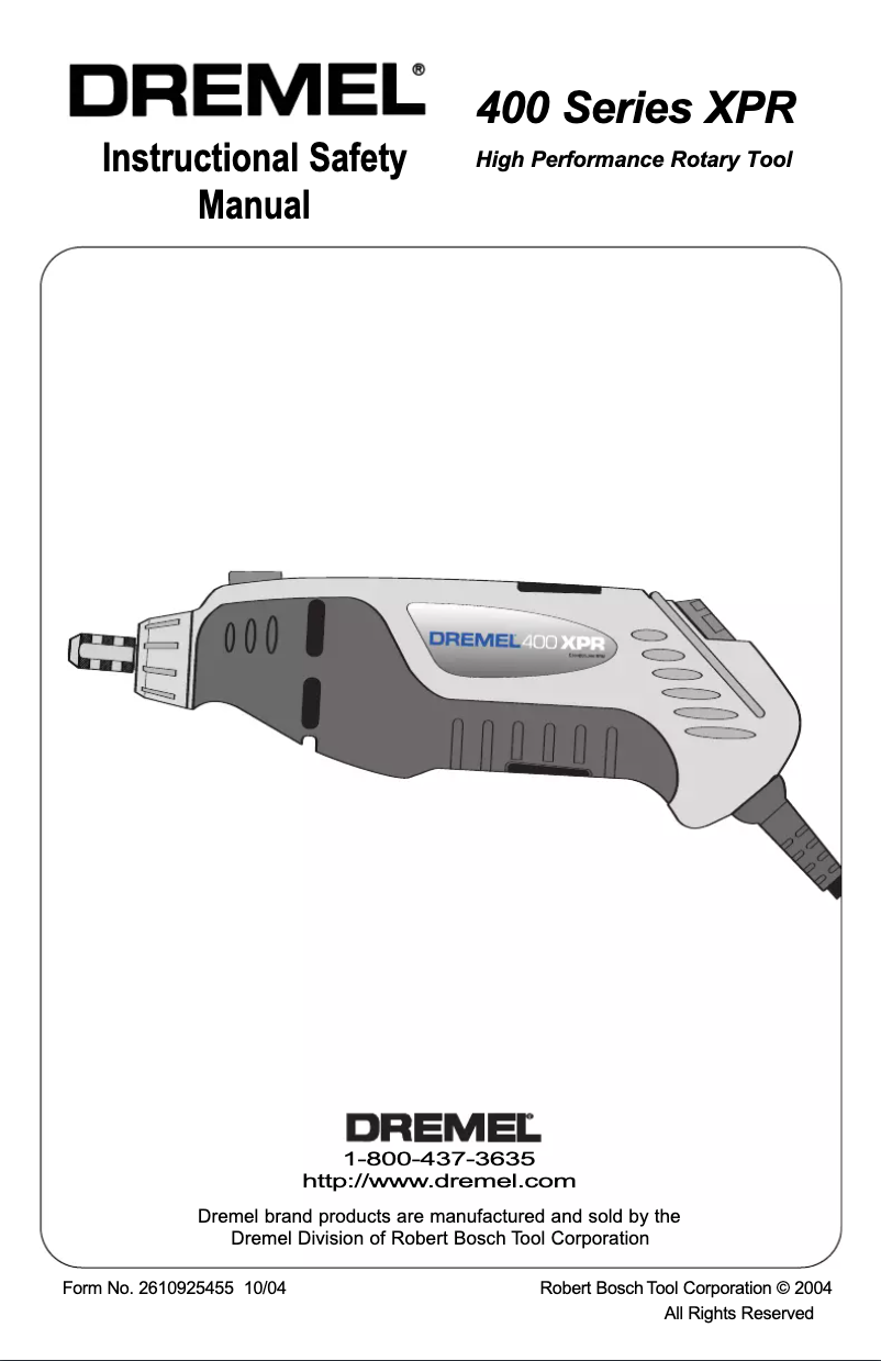 Página nº 1 - Manual de usuario Dremel 400 XPR