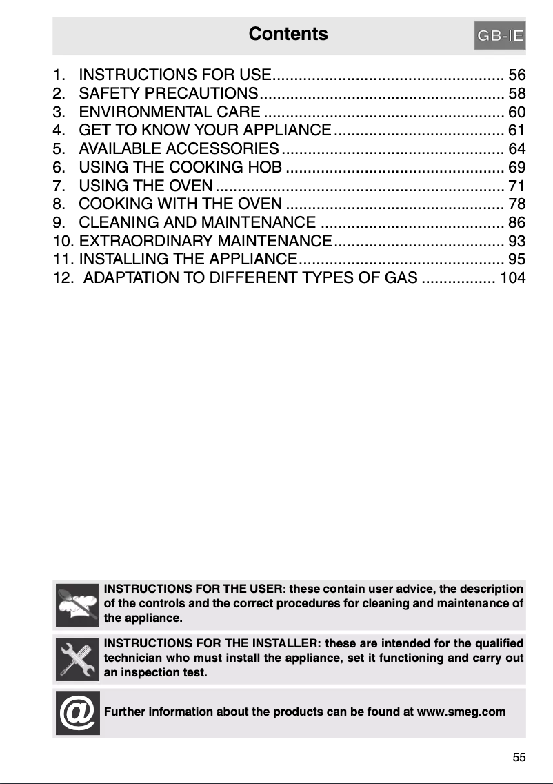 Página 1 del manual Manual de usuario Smeg A4BL-8