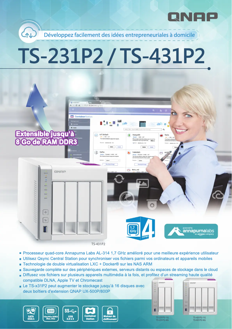 Página 1 del manual Ficha técnica QNAP TS-431P2