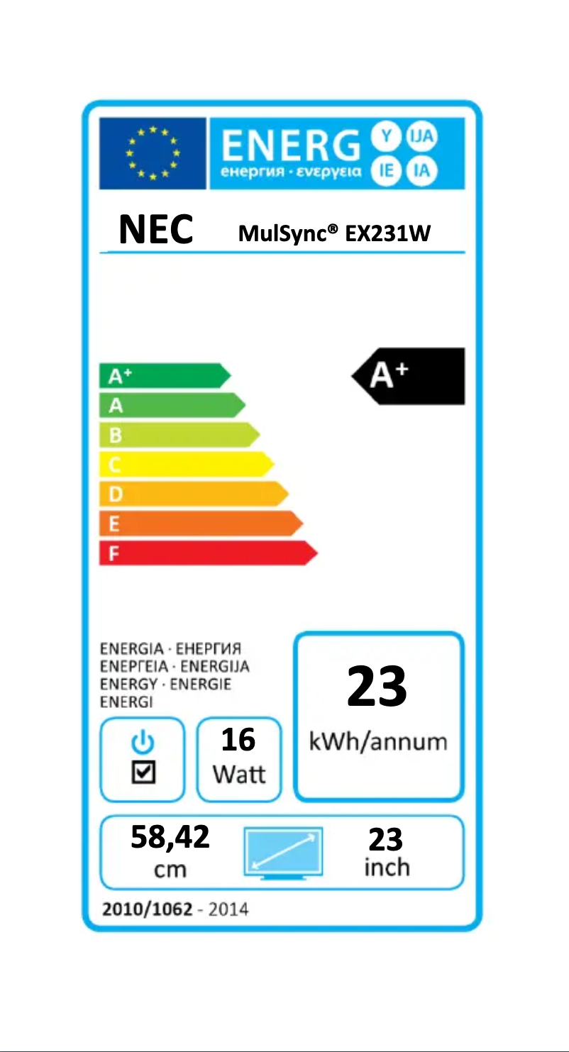 Imagen de la primera página del manual del dispositivo MultiSync EX231W