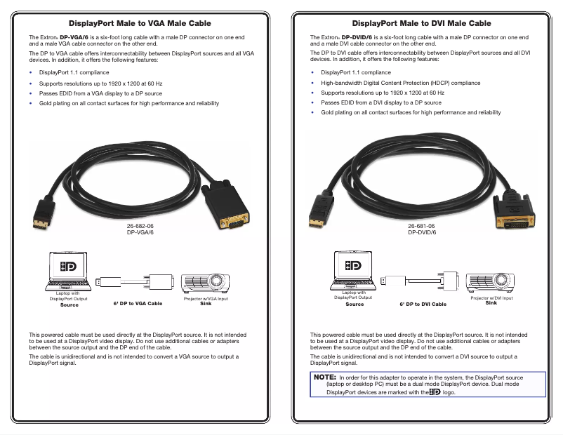 Imagen de la primera página del manual del dispositivo DP-HDMIF/6