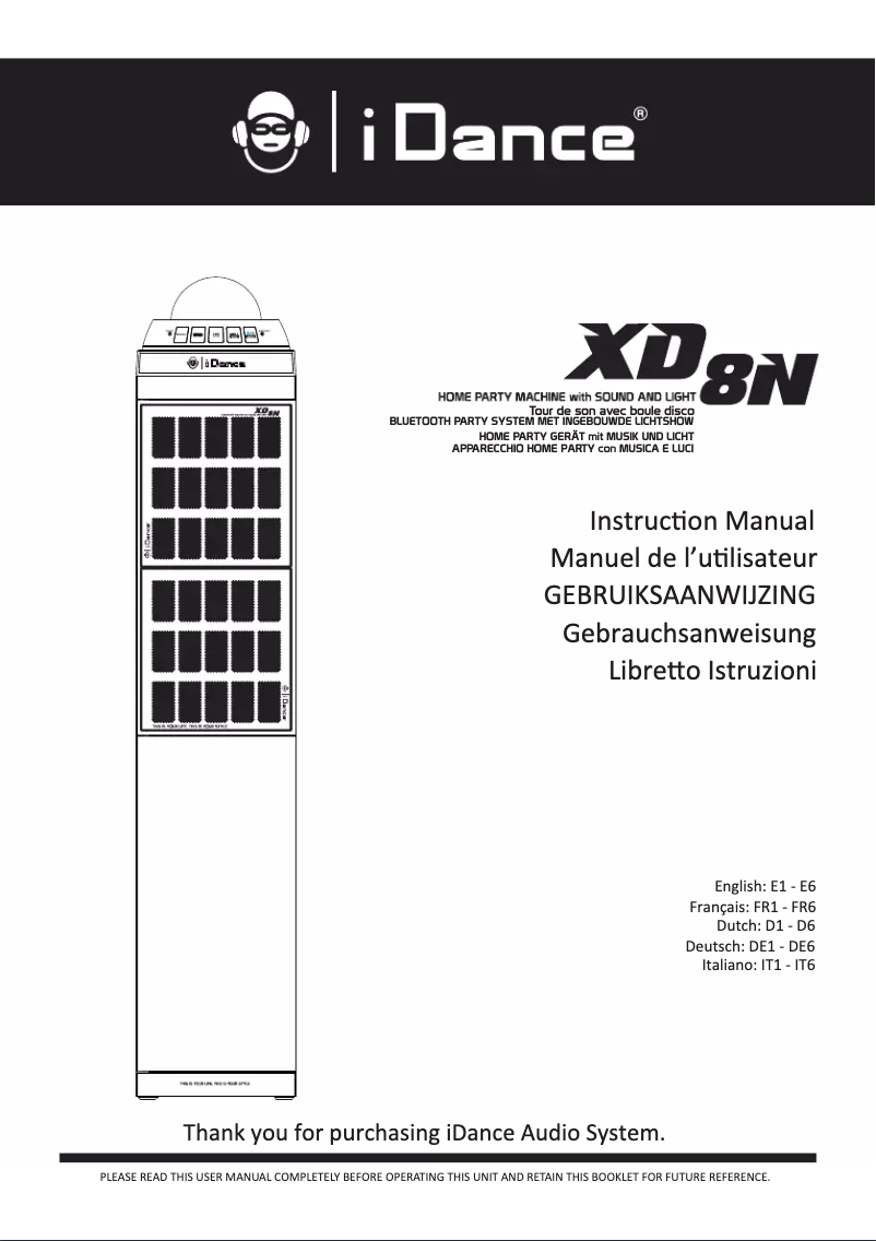 Página nº 1 - Manual de usuario iDance XD8N