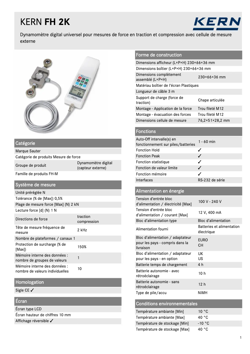 Imagen de la primera página del manual del dispositivo FH 2K