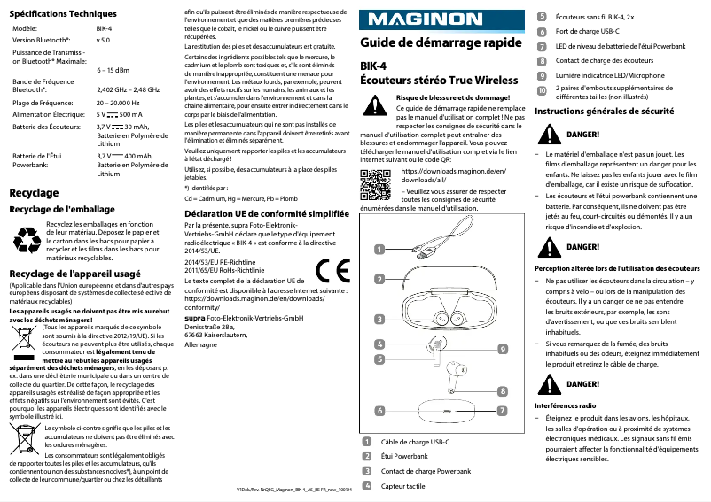 Página 1 del manual Manual de usuario Maginon BIK-4