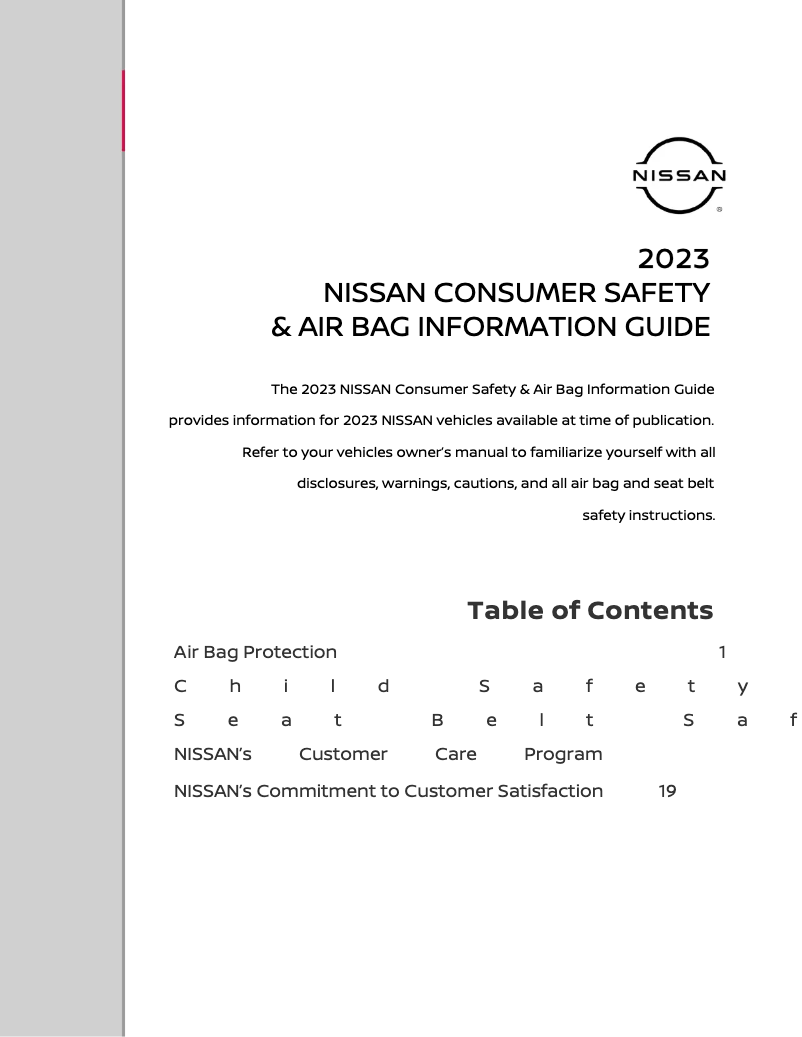 Página nº 1 - Instrucciones de seguridad Nissan Pathfinder (2023)