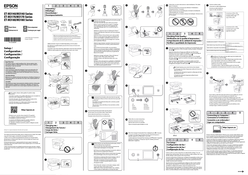 Imagen de la primera página del manual del dispositivo EcoTank ET-M3180
