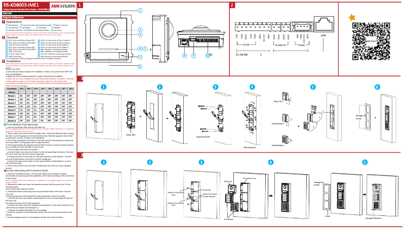 Imagen de la primera página del manual del dispositivo DS-KD8003-IME1