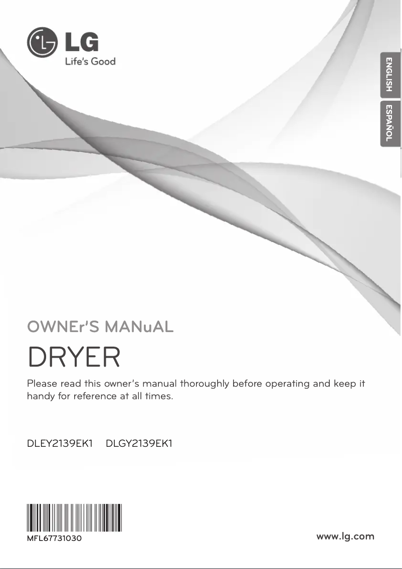 Imagen de la primera página del manual del dispositivo DLGY2139EK1