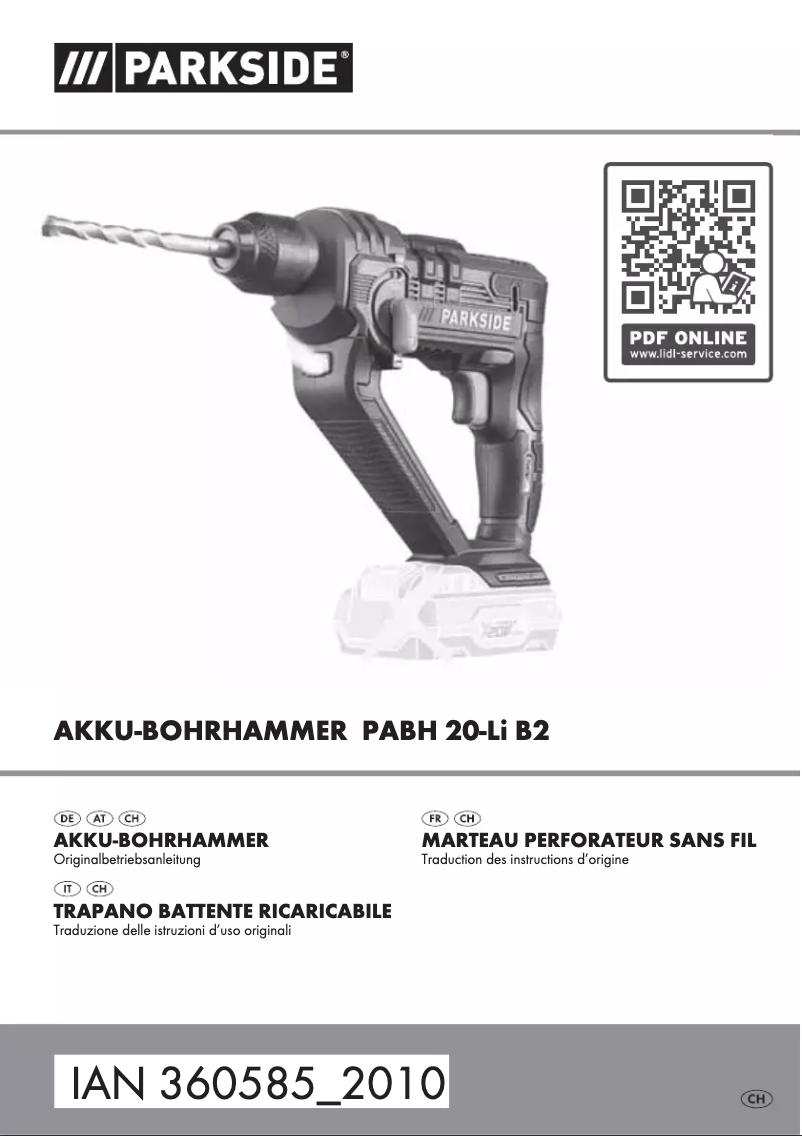 Página 1 del manual Manual de usuario Parkside PBHA 12 A1IAN