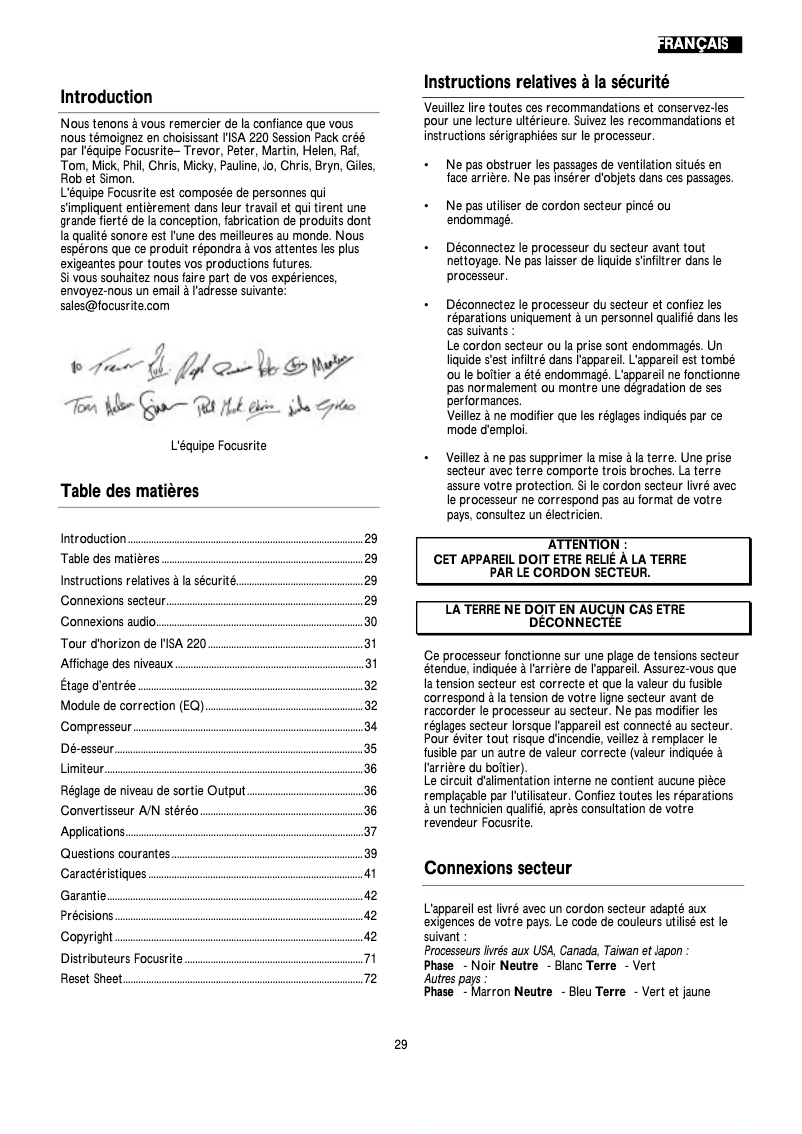 Imagen de la primera página del manual del dispositivo ISA 220