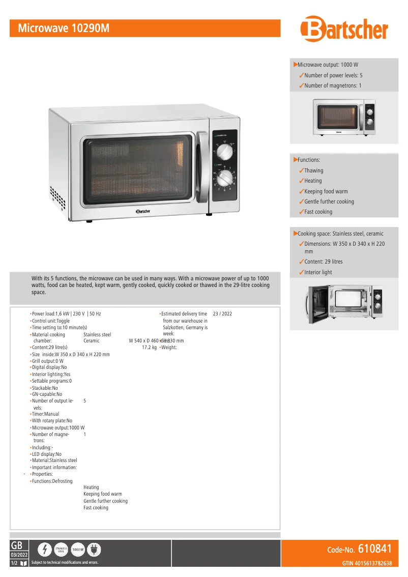 Imagen de la primera página del manual del dispositivo 10290M