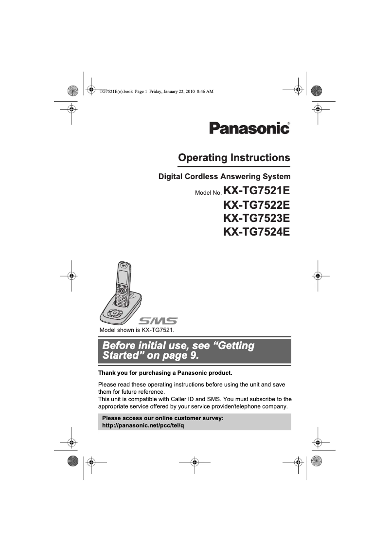 Página 1 del manual Manual de usuario Panasonic KX-TG7524E