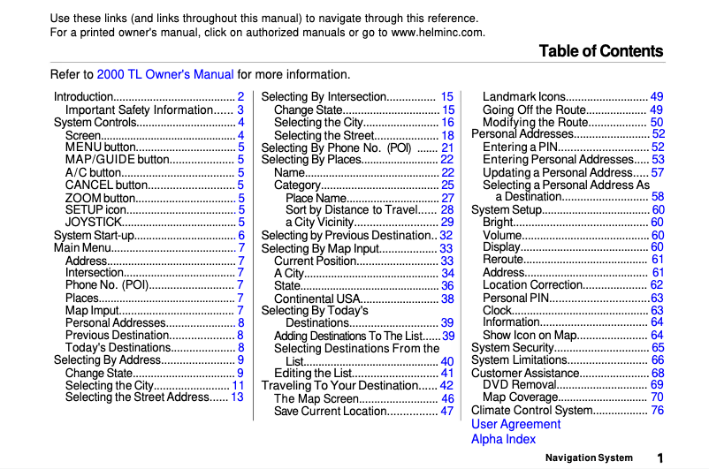 Imagen de la primera página del manual del dispositivo TL (2000)