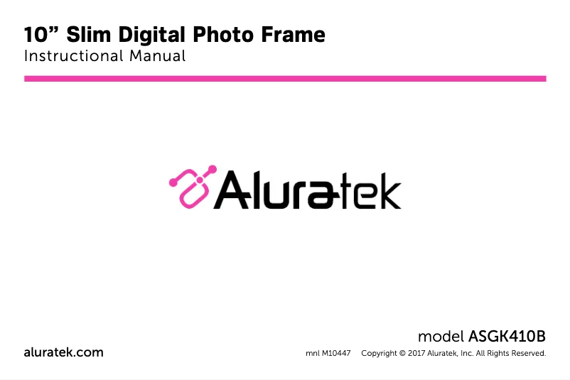 Página nº 1 - Manual de usuario Aluratek ASGK410B