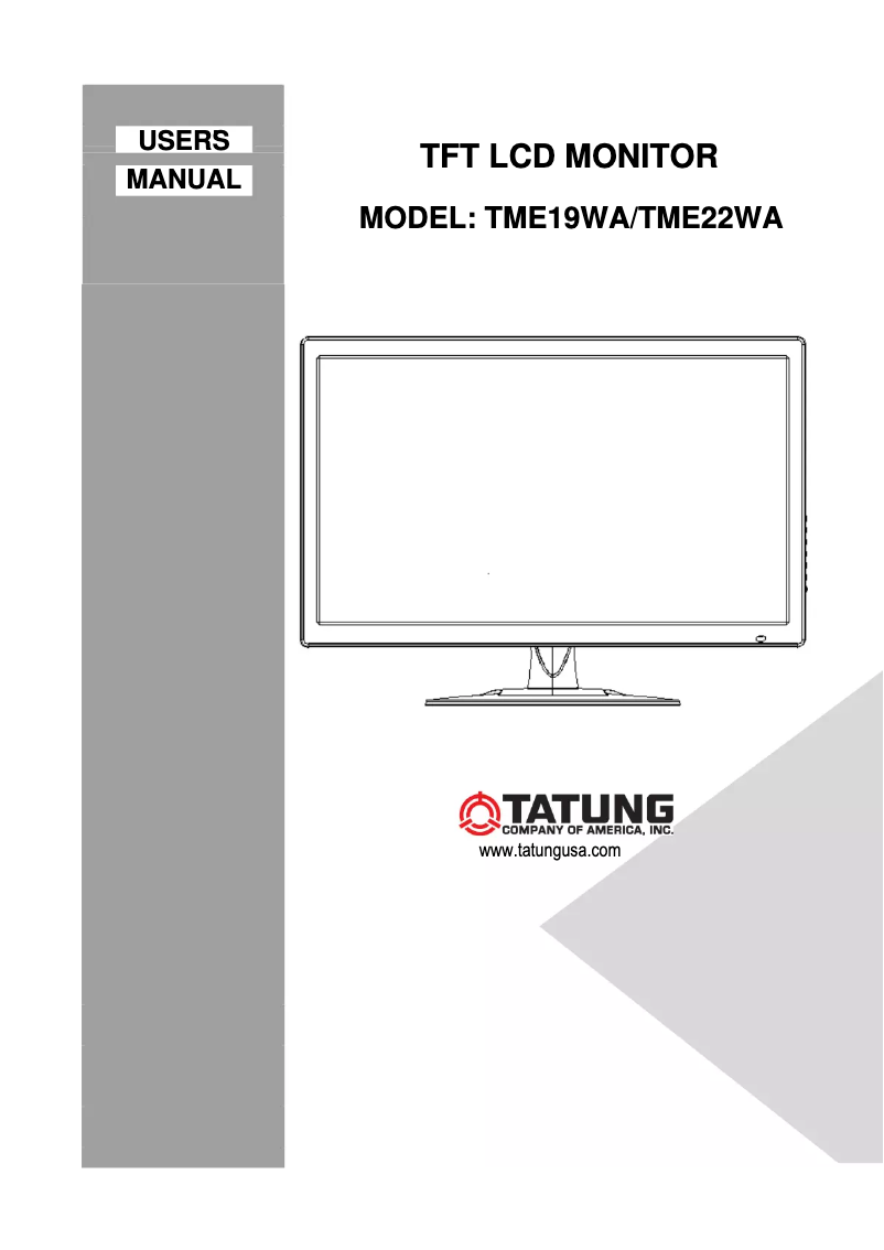 Página 1 del manual Manual de usuario Tatung TME22WA