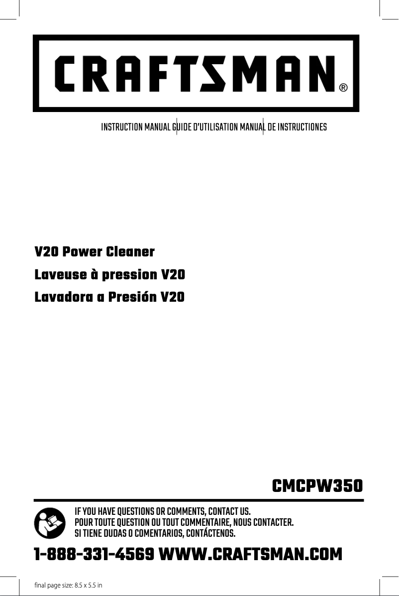 Página 1 del manual Manual de usuario Craftsman CMCPW350D1