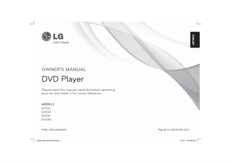 Página nº 1 - Manual de usuario LG DV581