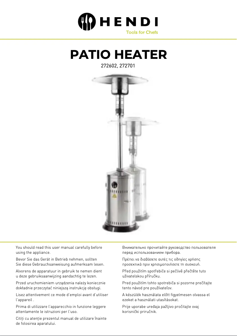 Imagen de la primera página del manual del dispositivo Lounge Heater 272411