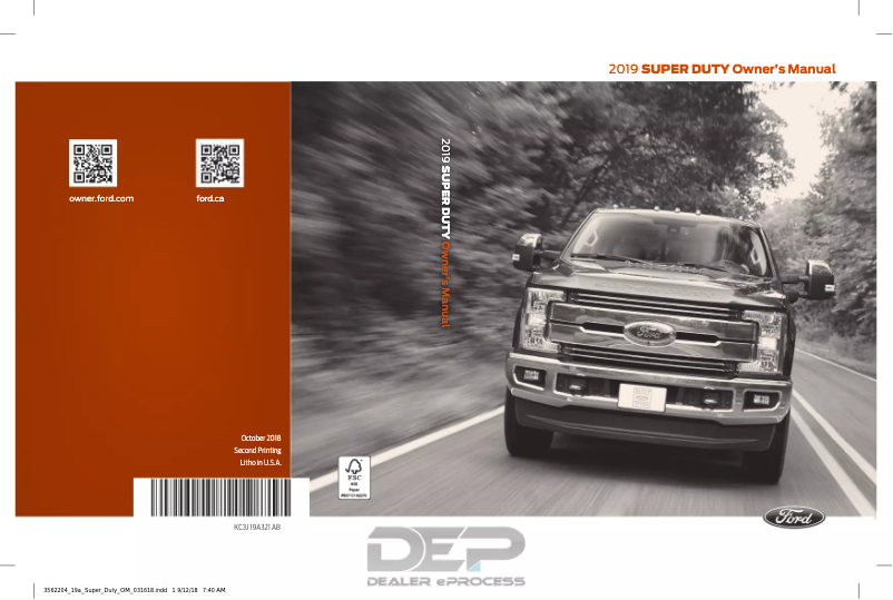 Página 1 del manual Manual de usuario Ford F-450 Super Duty (2019)