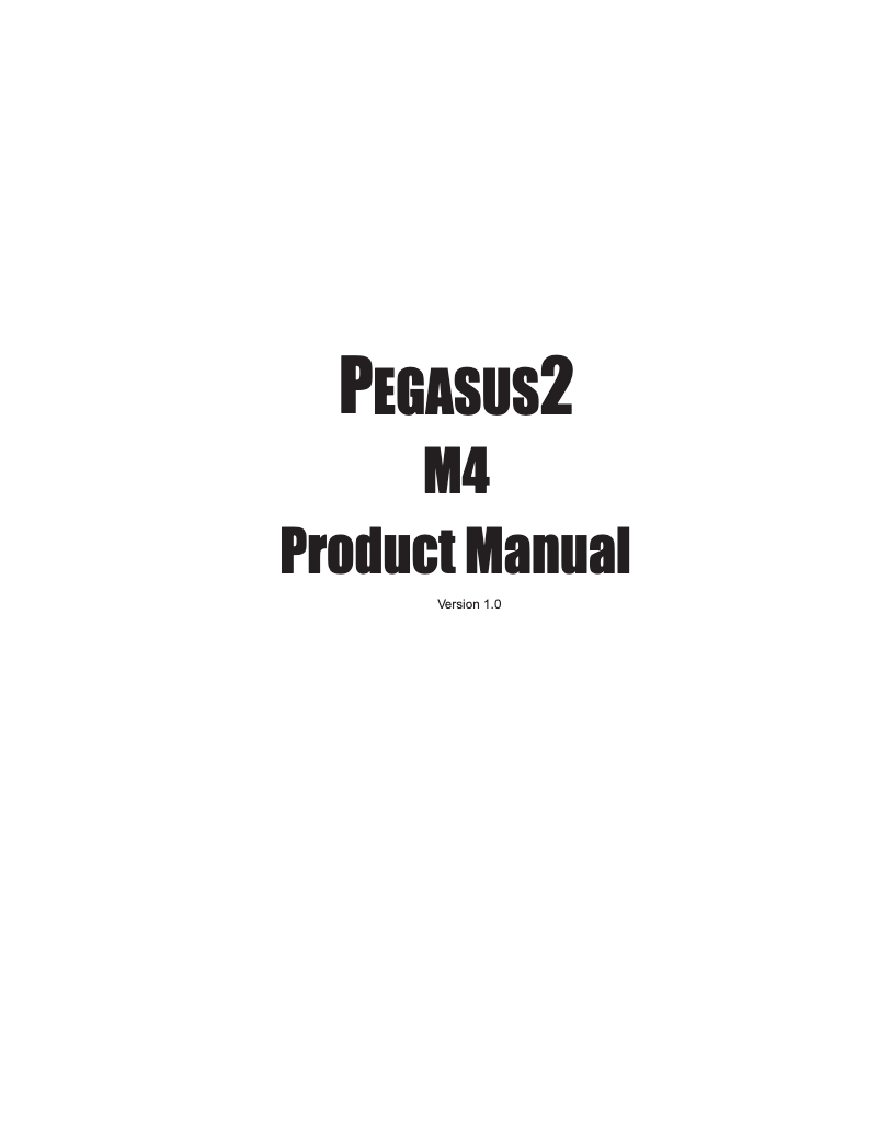 Imagen de la primera página del manual del dispositivo Pegasus2 M4