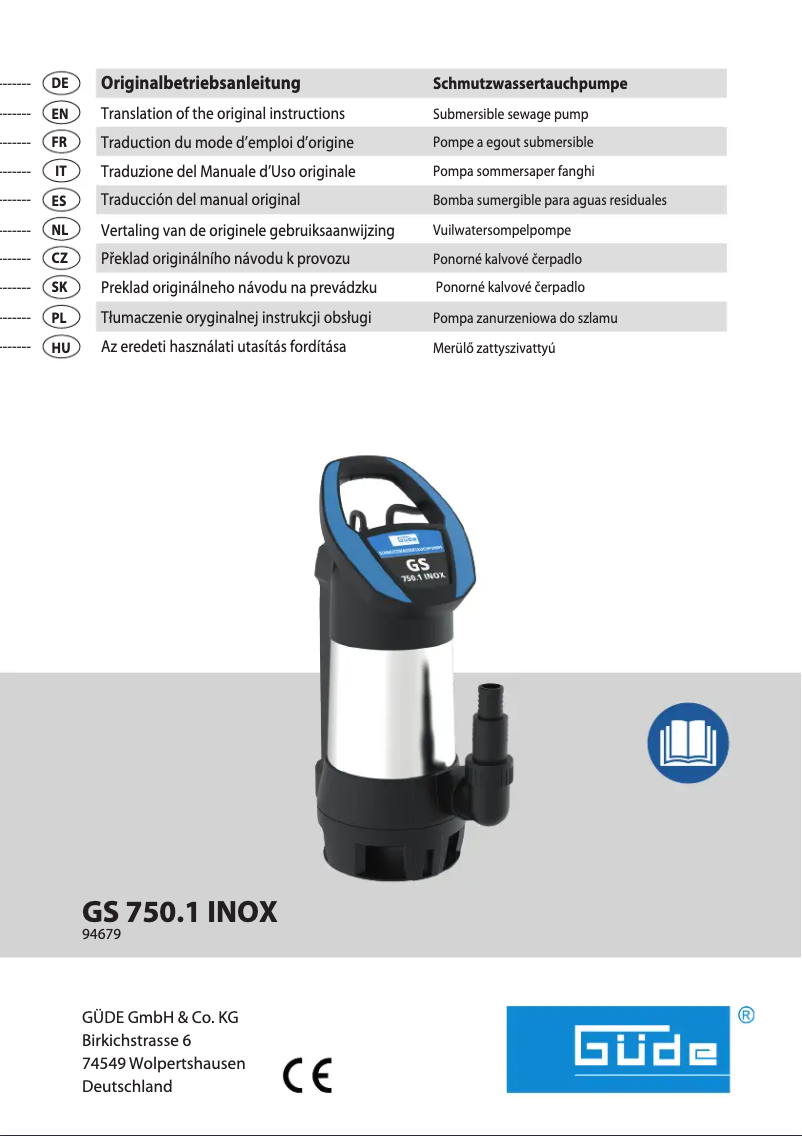 Imagen de la primera página del manual del dispositivo GS 750.1 INOX