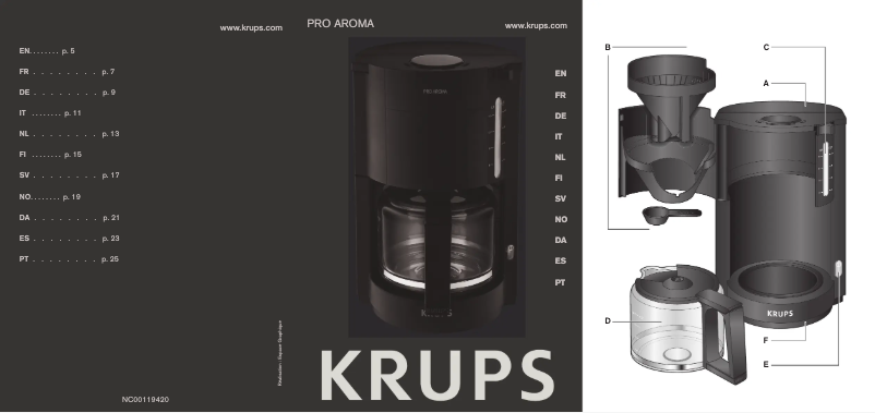 Página 1 del manual Manual de usuario Krups Pro Aroma KM309