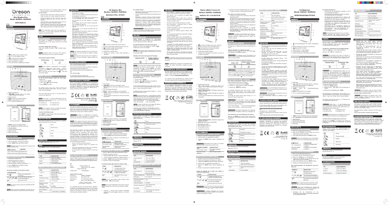 Página 1 del manual Manual de usuario Oregon Scientific BAR800