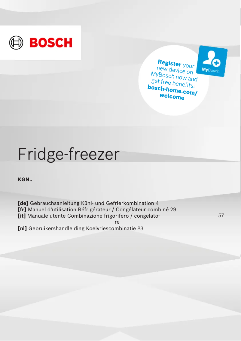 Imagen de la primera página del manual del dispositivo KGN49EICF