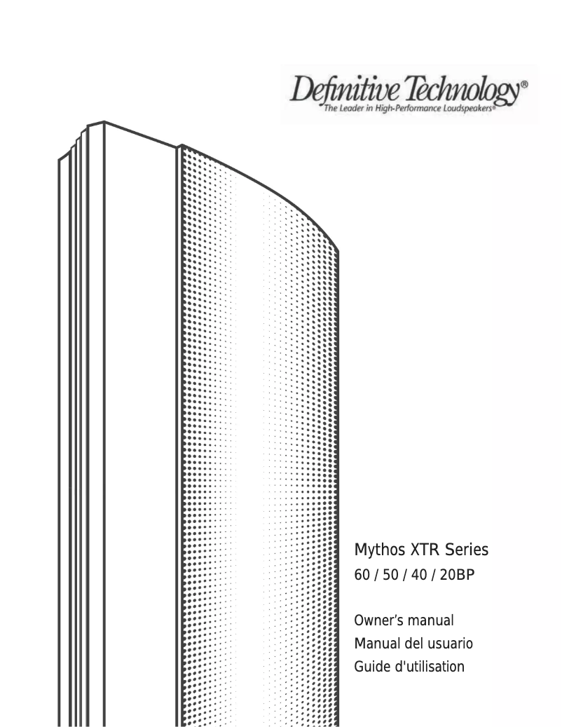 Página nº 1 - Manual de usuario Definitive Technology XTR-60BP