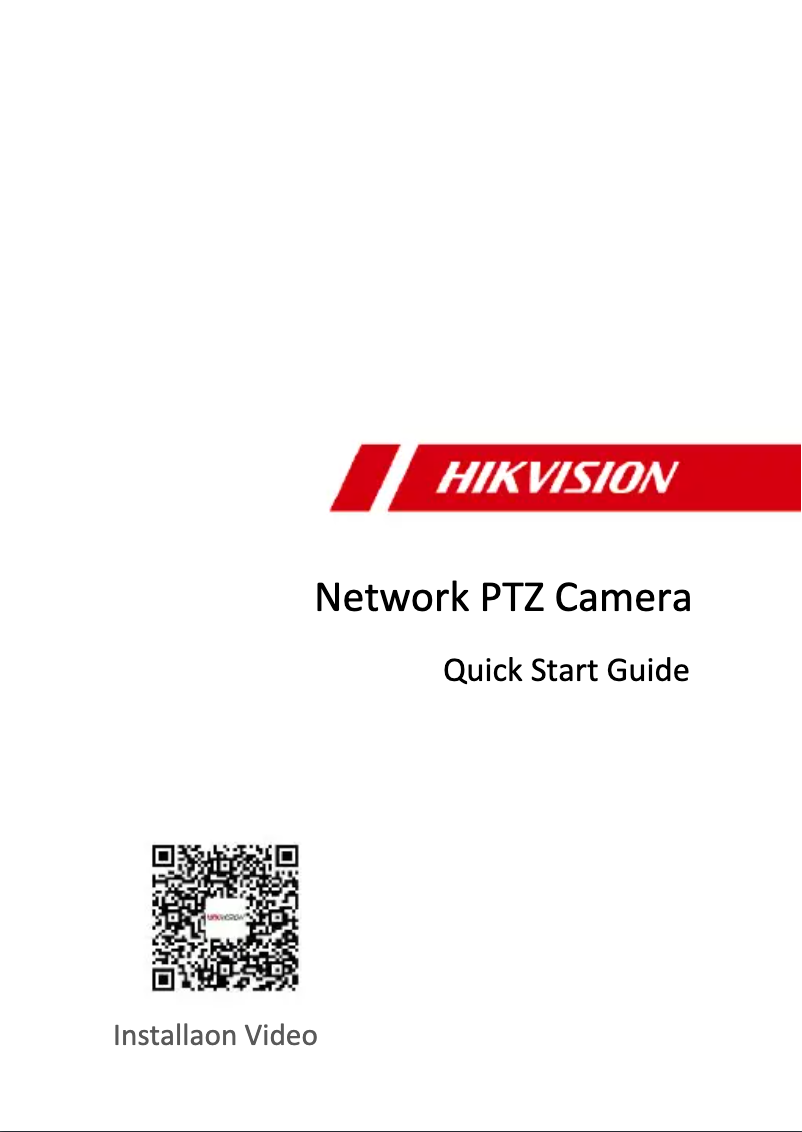 Página 1 del manual Guía de inicio rápido Hikvision DS-2DE3A400BW-DE