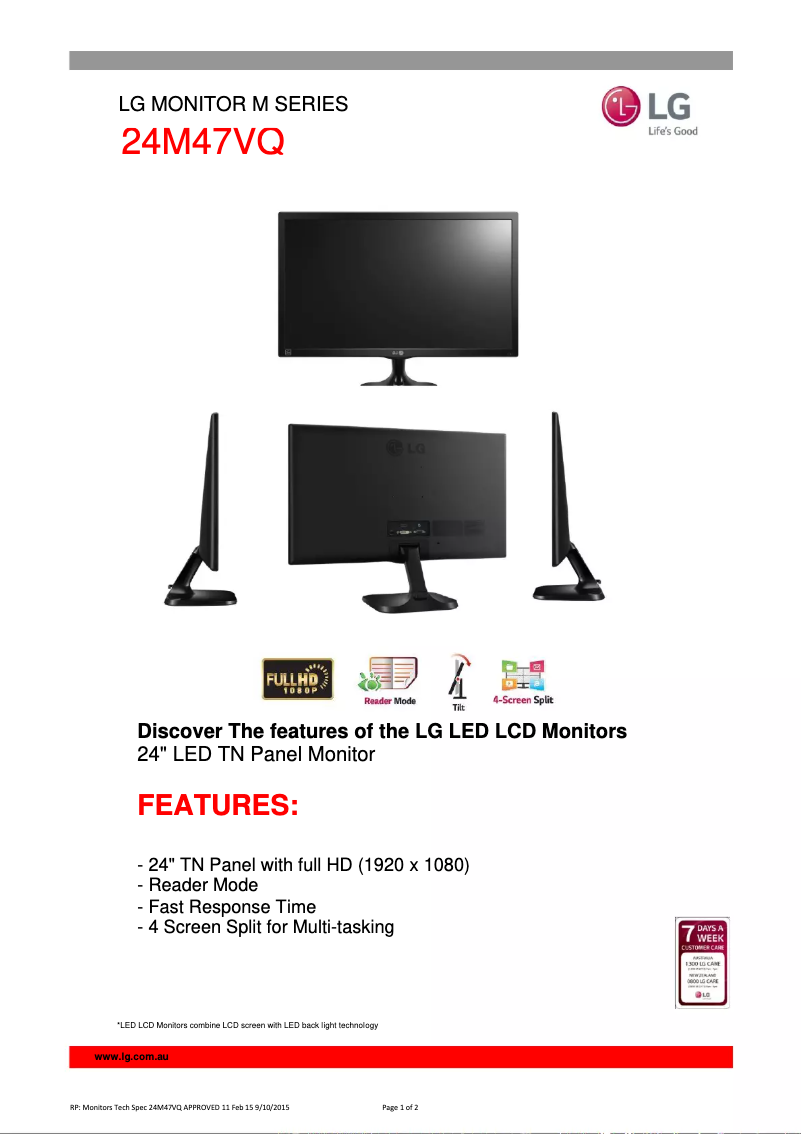 Imagen de la primera página del manual del dispositivo 24M47VQ-P