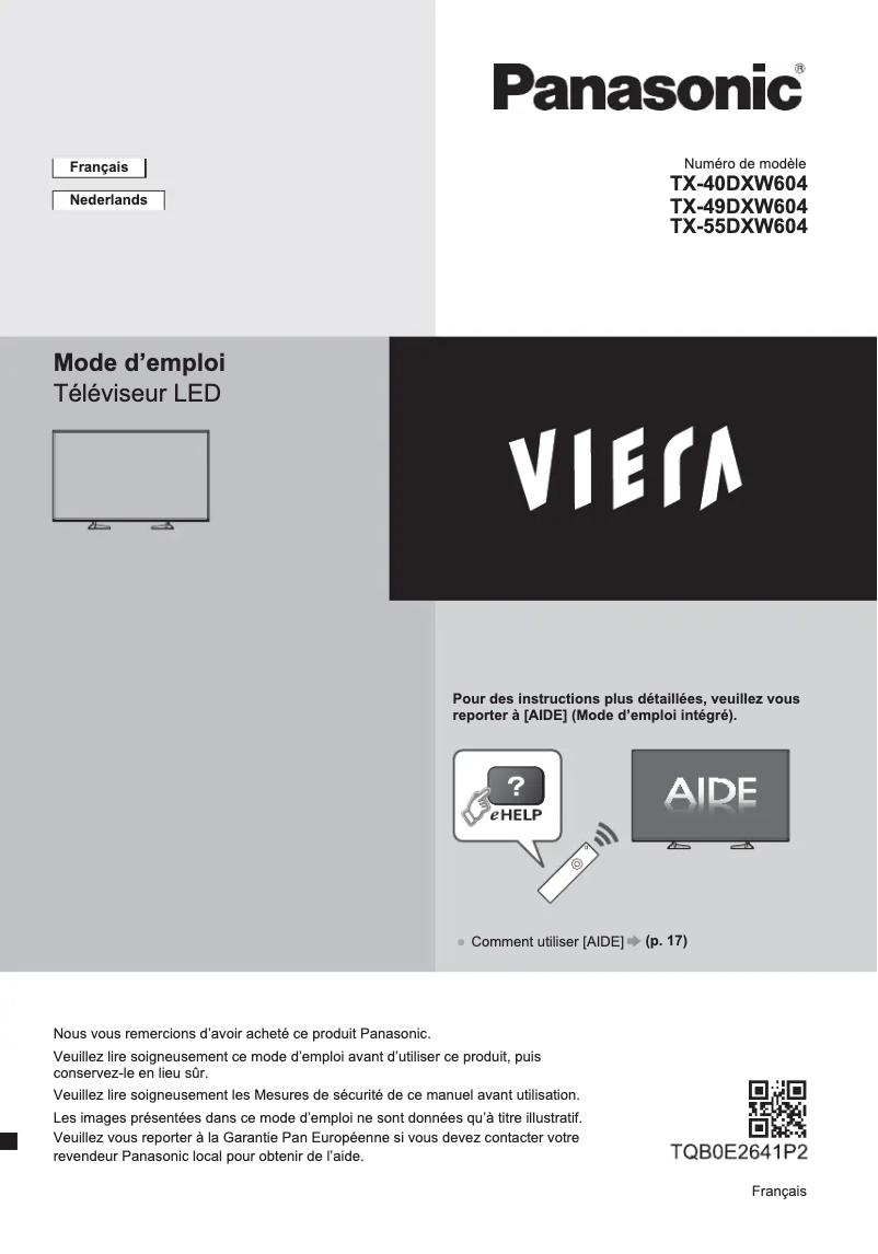 Página 1 del manual Guía de inicio rápido Panasonic TX-40DXW604