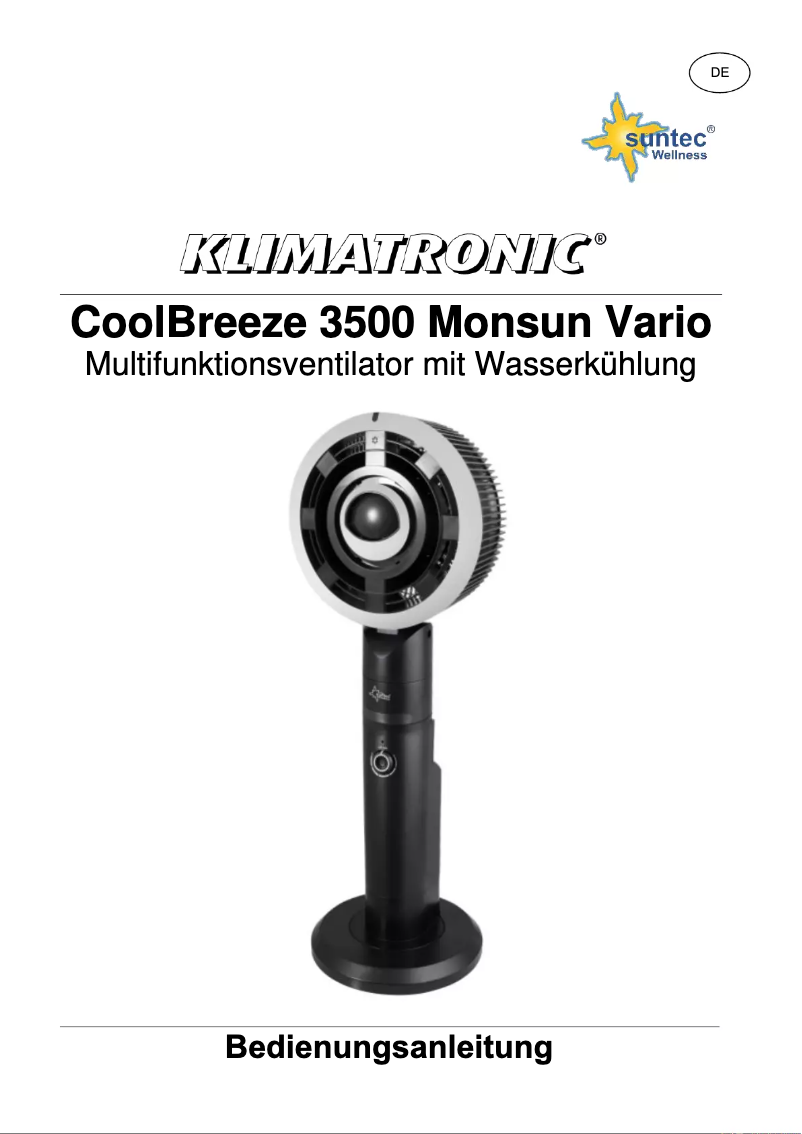 Imagen de la primera página del manual del dispositivo CoolBreeze 3500 Monsun Vario