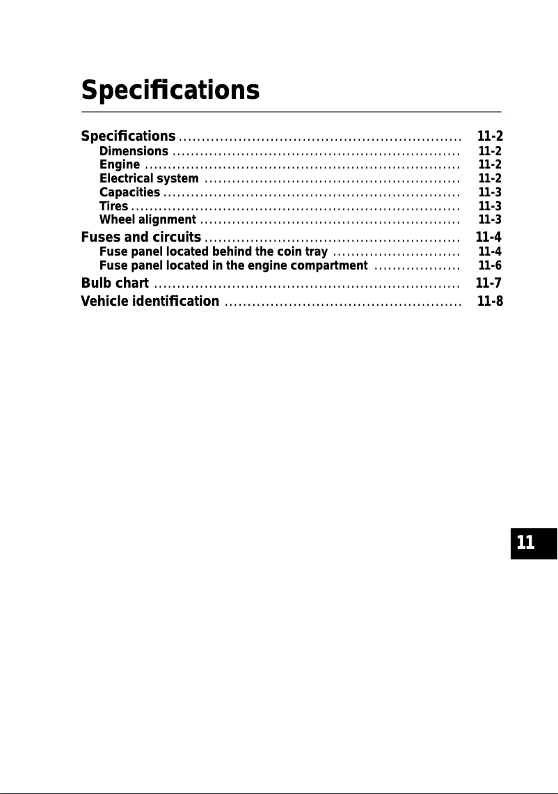 Página 1 del manual Ficha técnica Subaru Forester (2000)