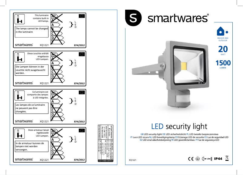 Página 1 del manual Manual de usuario Smartwares XQ1221
