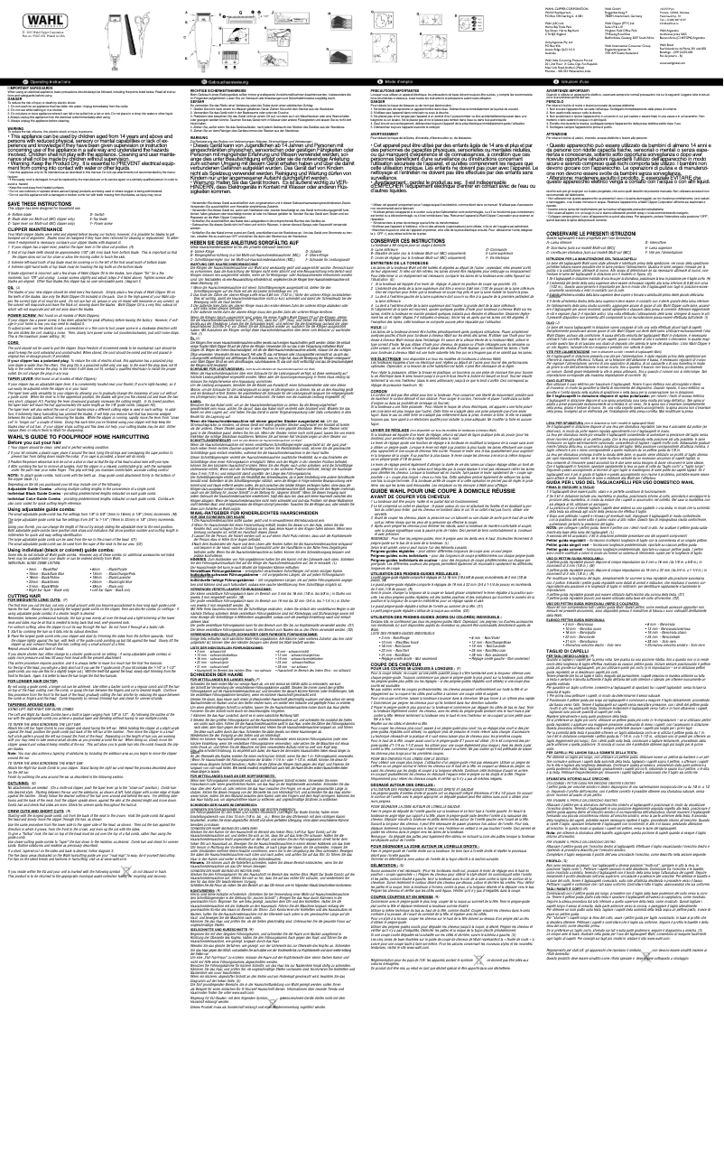 Página 1 del manual Manual de usuario Wahl Elite Pro