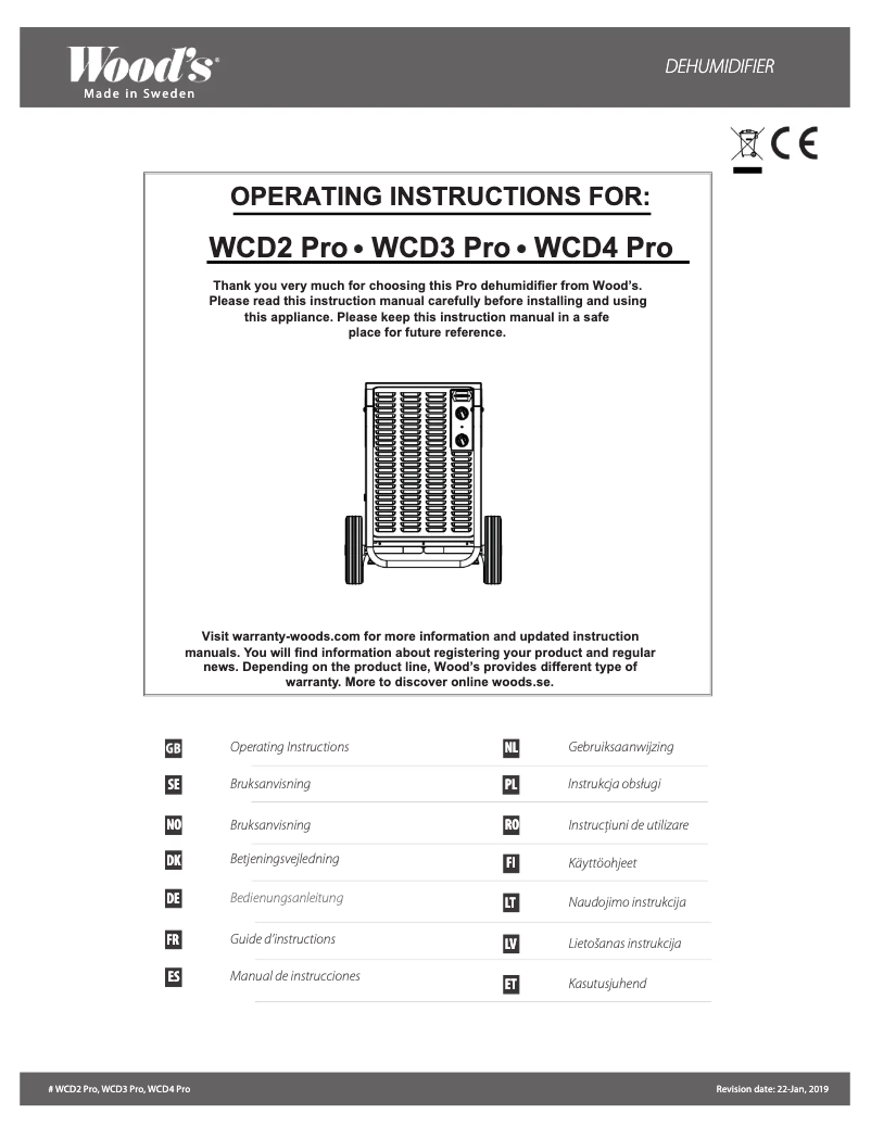 Imagen de la primera página del manual del dispositivo WCD4 Pro