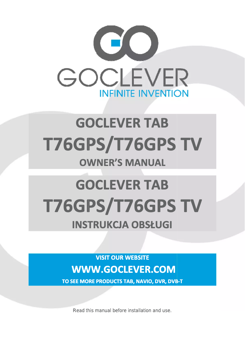 Página 1 del manual Manual de usuario GoClever T76GPS