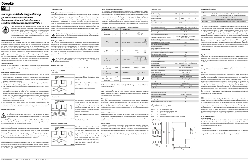 Imagen de la primera página del manual del dispositivo DAFDD 1