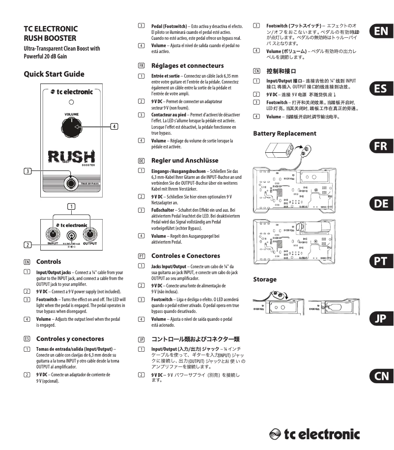 Página 1 del manual Manual de usuario TC Electronic Rush Booster