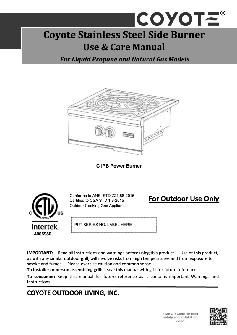 Imagen de la primera página del manual del dispositivo C1PBLP