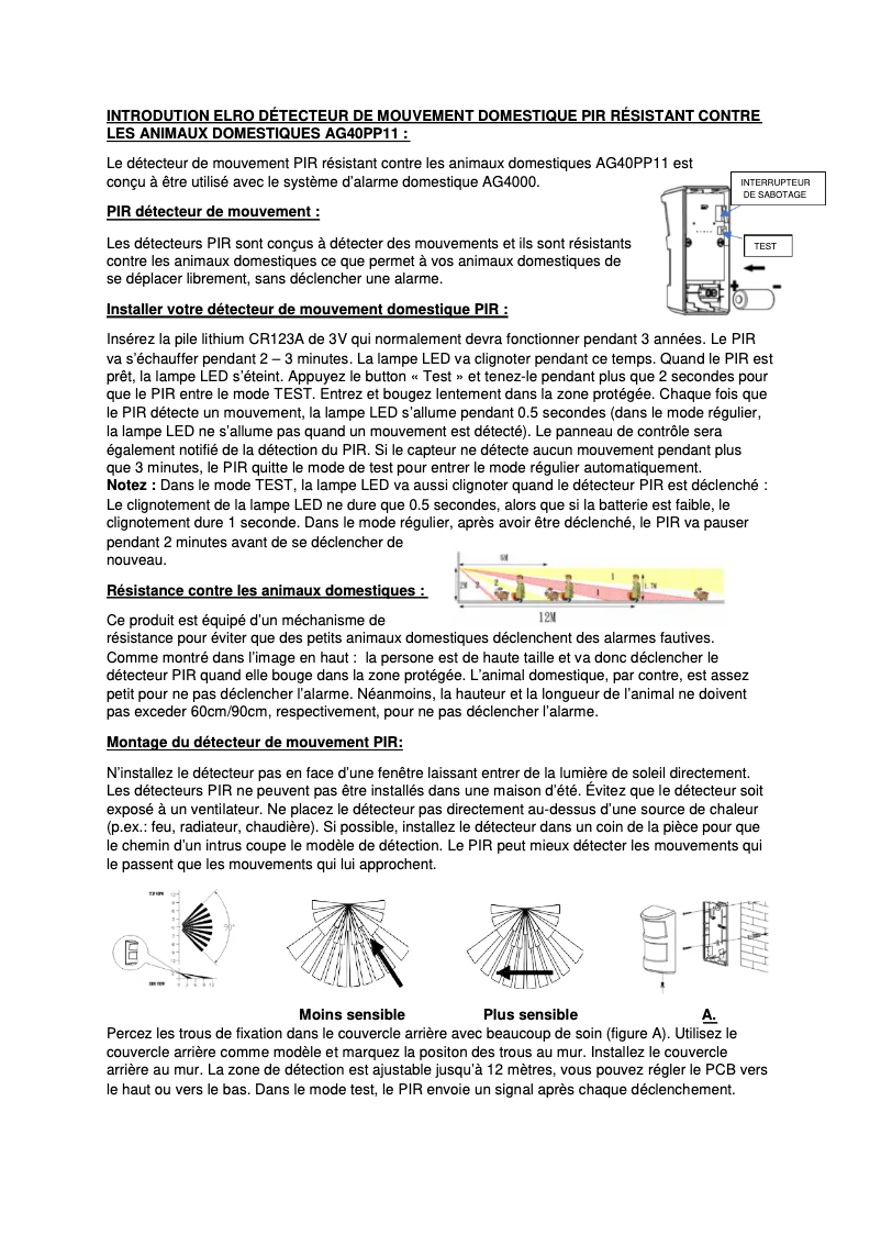 Imagen de la primera página del manual del dispositivo AG40PP11