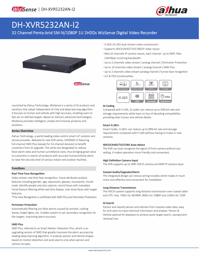Imagen de la primera página del manual del dispositivo XVR5232AN-I2